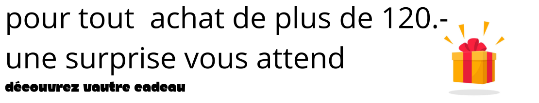 une surpris si vous dépasser un commande de 120.- 